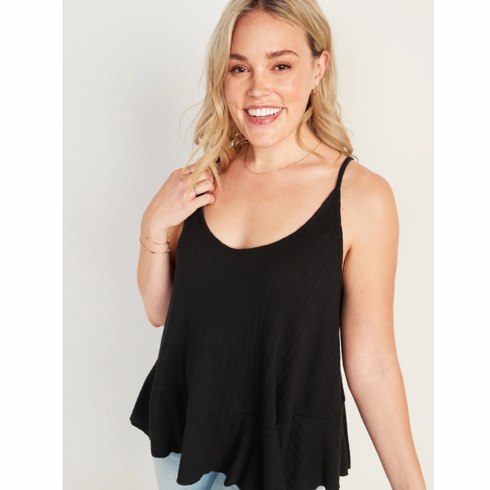 Old Navy Sleeveless Pointelle-Knit Peplum-Hem Top for Women.
